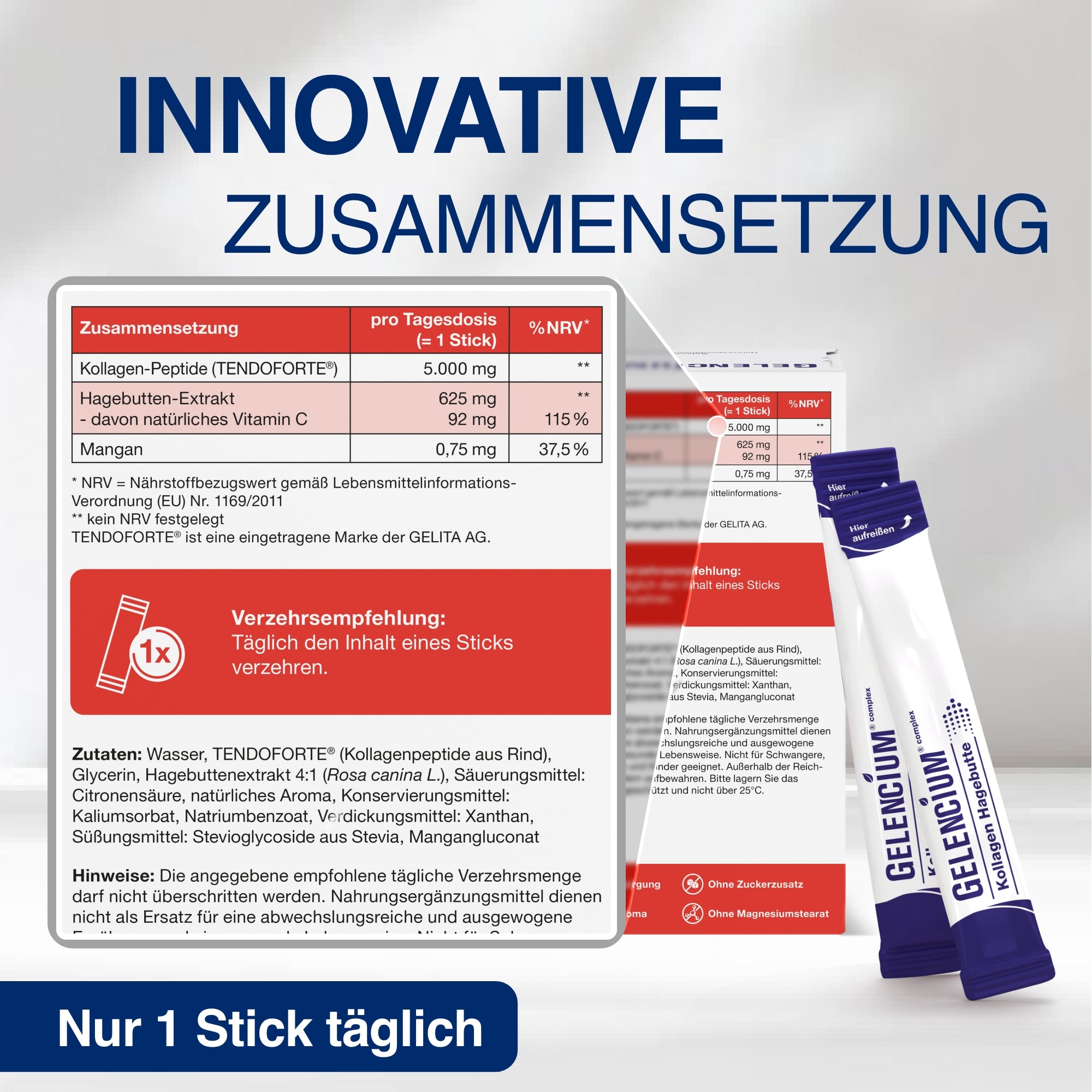 GELENCIUM® Kollagen Hagebutte 8 Wochen Kur