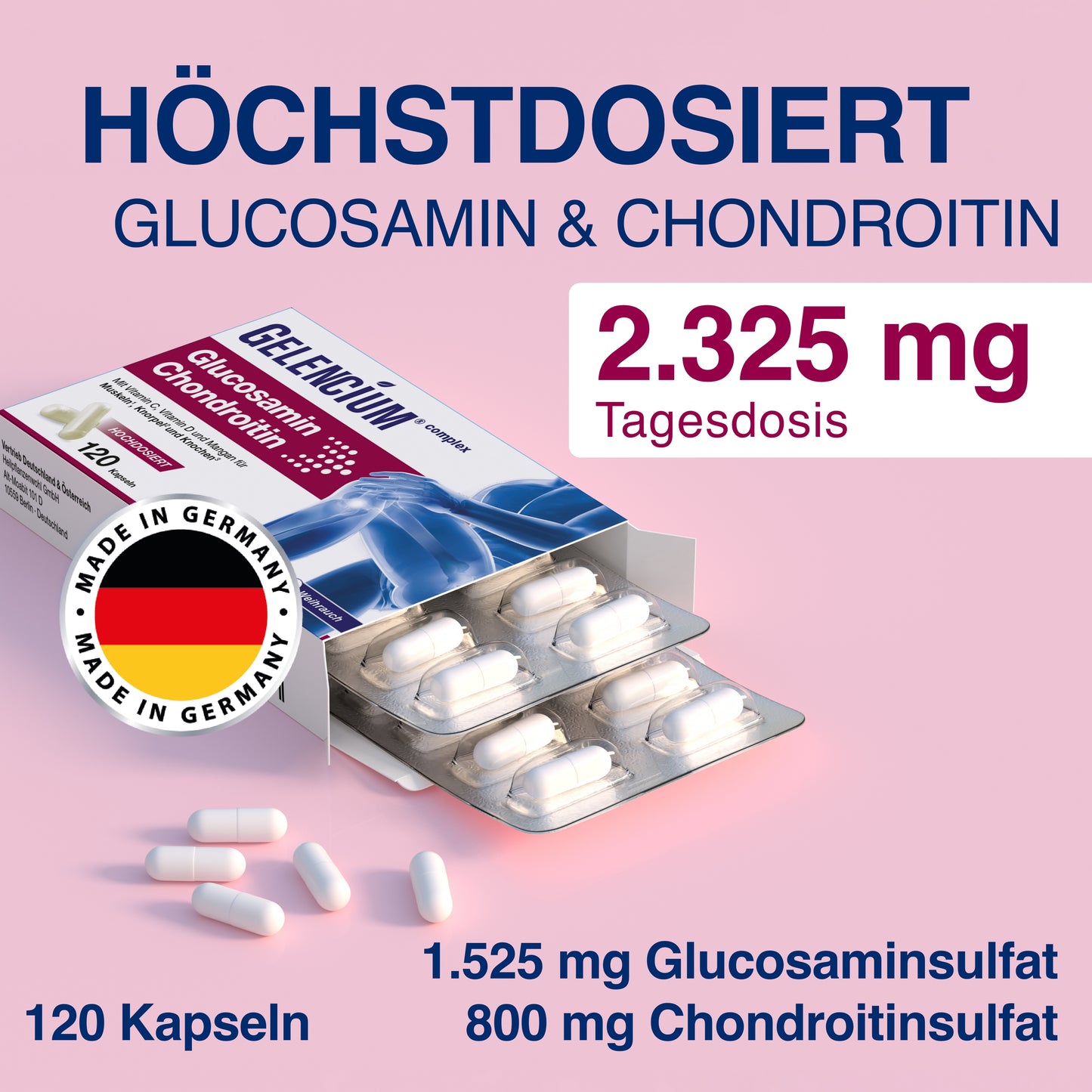 3x GELENCIUM Glucosamin Chondroitin